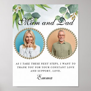 Poster Eucalyptus Parents of the Bride Thank You Gift
