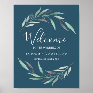 Poster Eucalyptus pourpre et vert   Mariage de bienvenue 