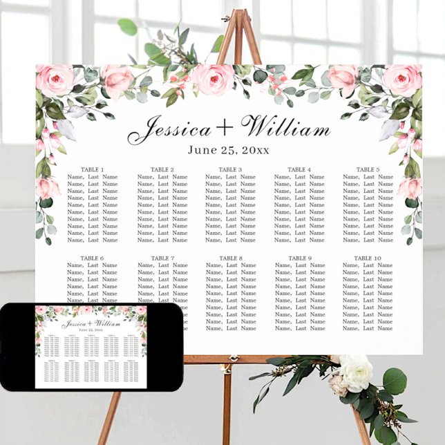 POSTER Eucalyptus Rose 10 tables GRAPHIQUE DE SIÈG (Créateur téléchargé)