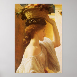 Poster Eucharis - Fille avec un panier de fruits de Leigh