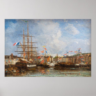 Poster Eugene Boudin - Fête dans le bassin d'Honfleur
