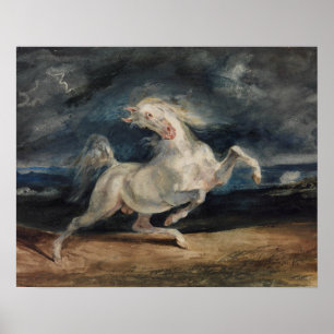 Poster Eugene Delacroix - Cheval effrayé par la foudre