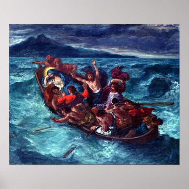 Poster Eugène Delacroix Christ endormi pendant la tempête (Devant)
