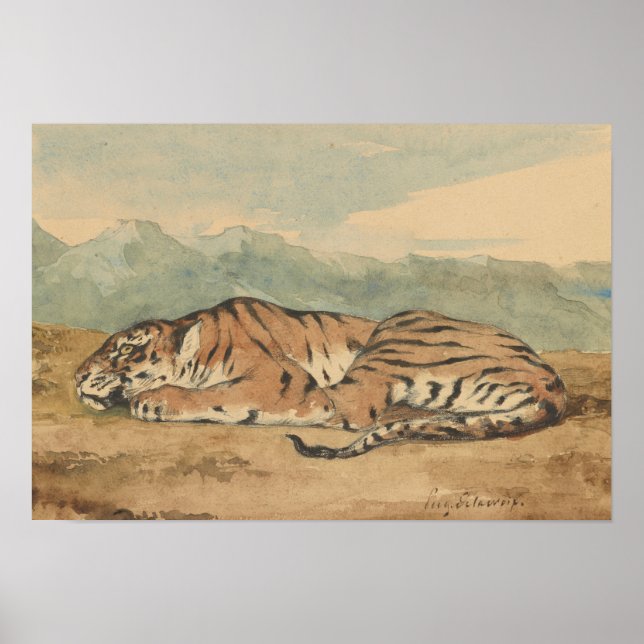 Poster Eugene Delacroix - Royal Tiger (Devant)