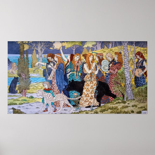 Poster Eugene Grasset - Panneau décoratif Harmony (Devant)