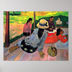 Poster Eugene Henri Paul Gauguin - La Siesta