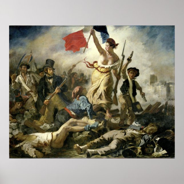 Poster Eugne Delacroix Liberty à la tête du peuple (Devant)
