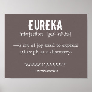 Poster Eureka Définition Archimède Principe Science