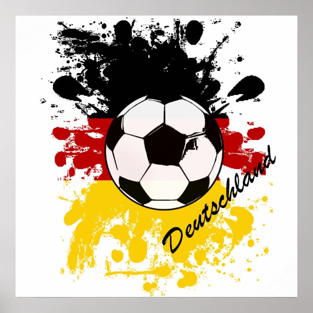 Poster Euro 2012 - Coupe d'Europe Allemagne drapeau footb (Devant)
