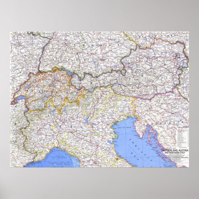 Poster " Europa : 1965/heute - Karte der Alpenländer ... (Devant)