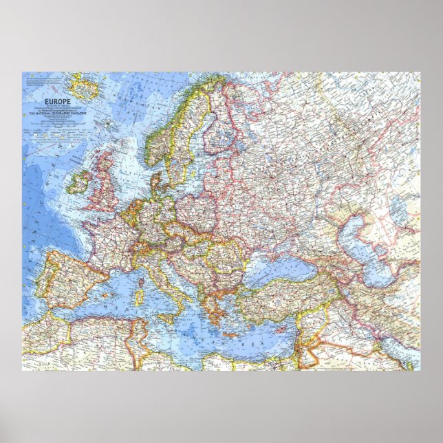 Poster " Europe : 1962 Carte détaillée ... (Devant)