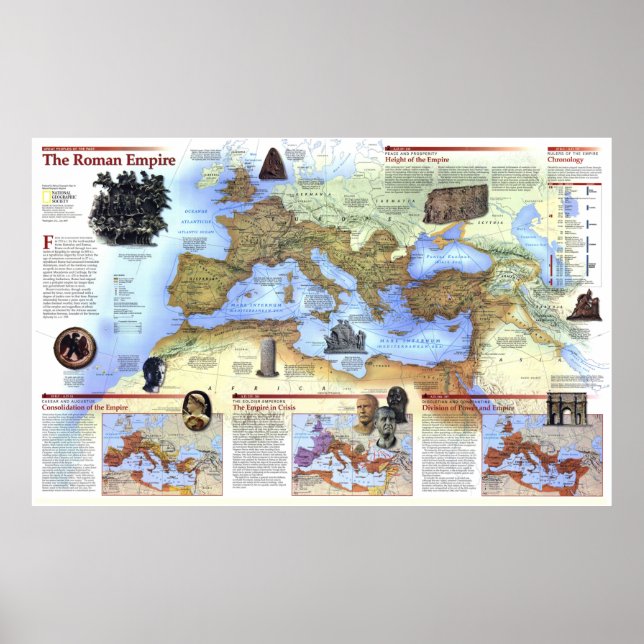 Poster " Europe : carte détaillée de l'histoire de l'Empi (Devant)