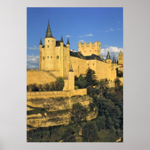 Poster Europe, Espagne, Ségovie. L'imposant Alcazar,