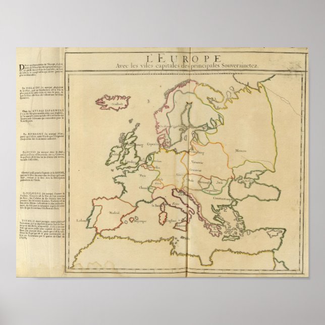 Poster Europe et grandes villes (Devant)