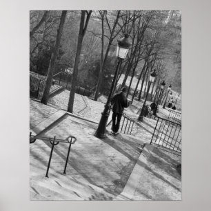 Poster Europe, France, Paris, Montmartre : Bonjour