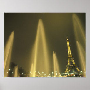 Poster Europe, France, Paris, Tour Eiffel, soirée