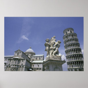Poster Europe, Italie, Pise, Tour penchée de Pise