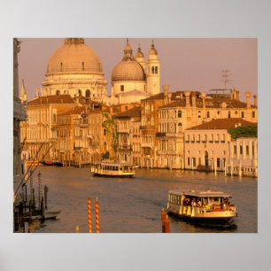 Poster Europe, Italie, Vénétie, Venise. Vue du coucher du