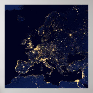 Poster Europe nocturne