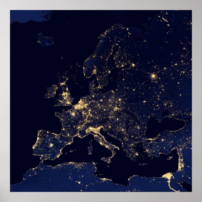 Poster Europe nocturne (Devant)