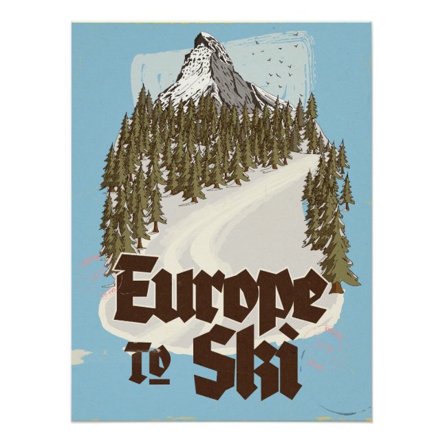 Poster Europe Pour Skier (Devant)