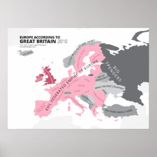 Poster Europe selon la Grande-Bretagne