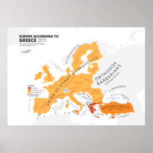 Poster Europe selon la Grèce