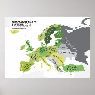 Poster Europe Selon la Suède