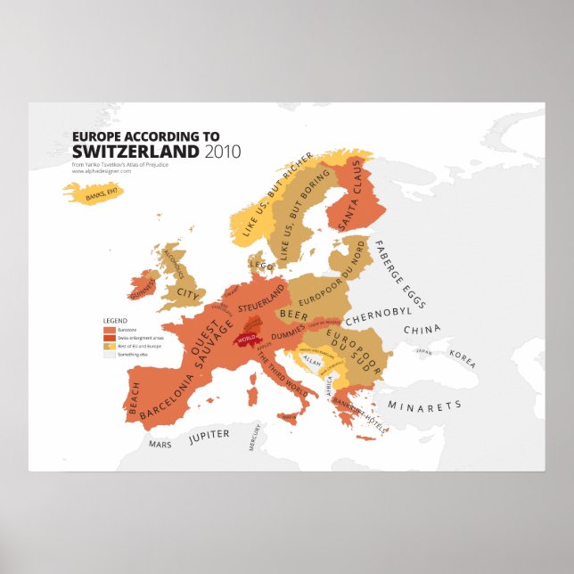 Poster Europe Selon la Suisse (Devant)