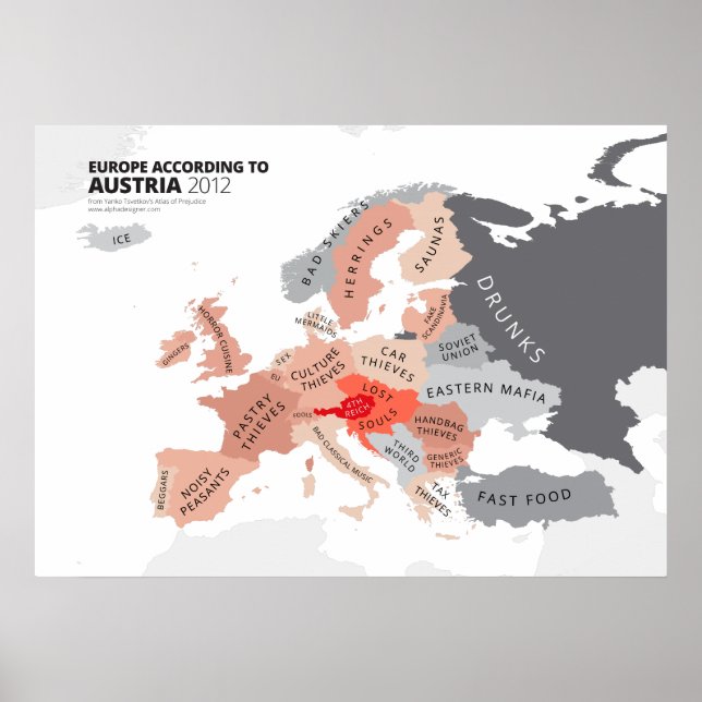 Poster Europe Selon l'Autriche (Devant)