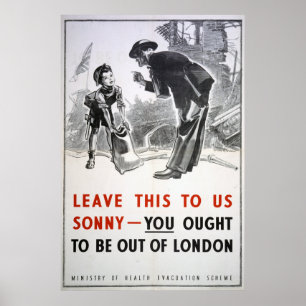 Poster Evacuation - Laissez-Nous Ça, Sonny