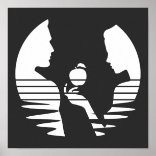 Poster Eve Met Une Pomme À Adam, Version Blanche 2/3