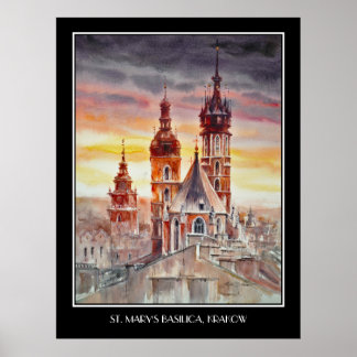 Poster EVE Peint Cracovie, Pologne Vieille Ville