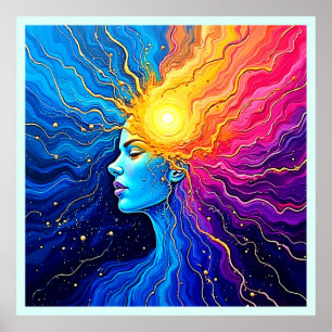 Poster Éveil de l'esprit cosmique radiant