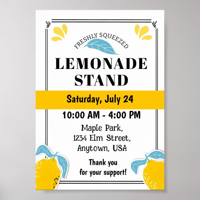 Poster Événement du stand Lemonade (Devant)