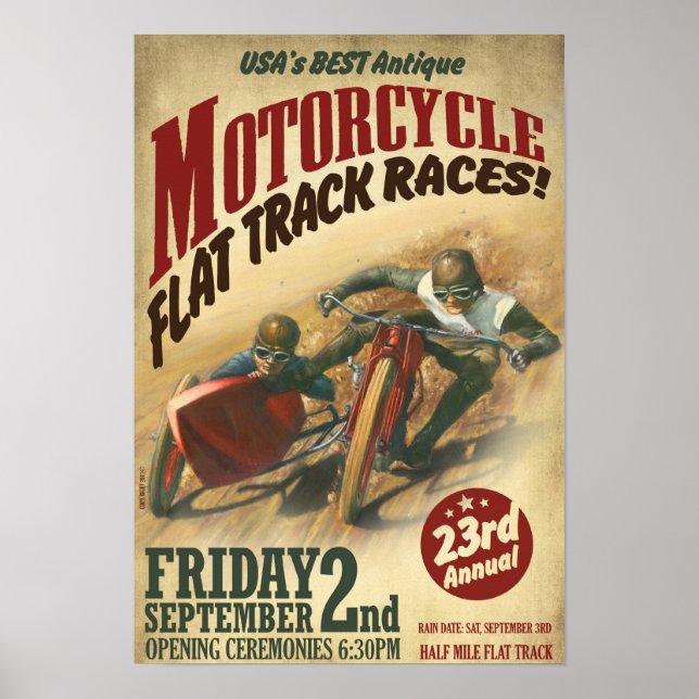 Poster ÉVÉNEMENT MOTORCYCLE vintage (Devant)