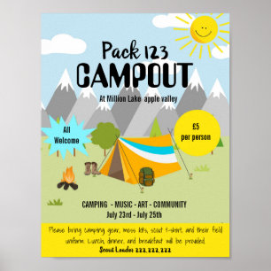 Poster événement thématique du camp de scouts