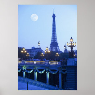 Poster Evening View of Eiffel Tower