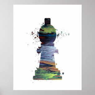 Poster Évêque - Échecs - Art