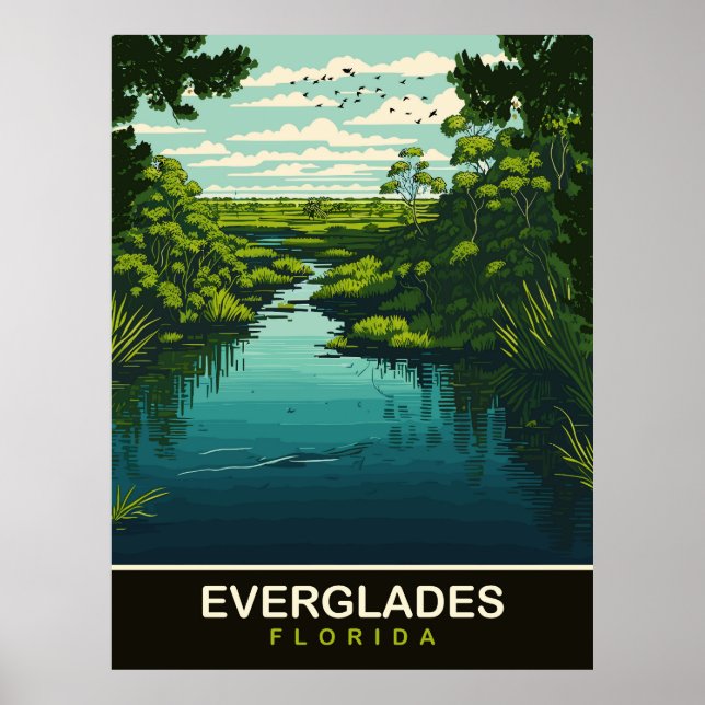 Poster Everglades, Floride, Voyage (Devant)