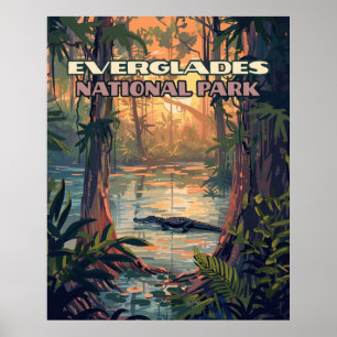 Poster Everglades Parc National Alligator Marécage Florid