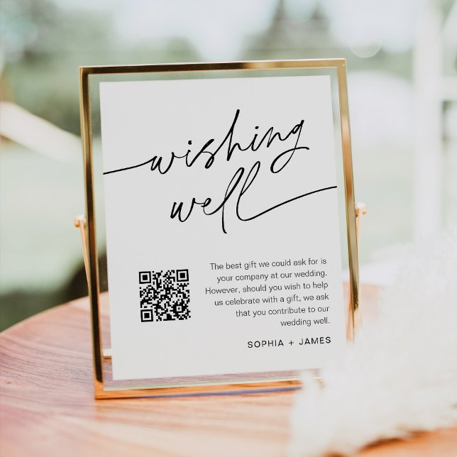 Poster EVERLEIGH Mariage Souhaits de Bassin QR Code Panne (Créateur téléchargé)