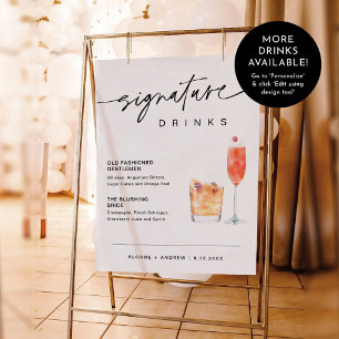 Poster EVERLEIGH Signature Boissons Mariage 18x24