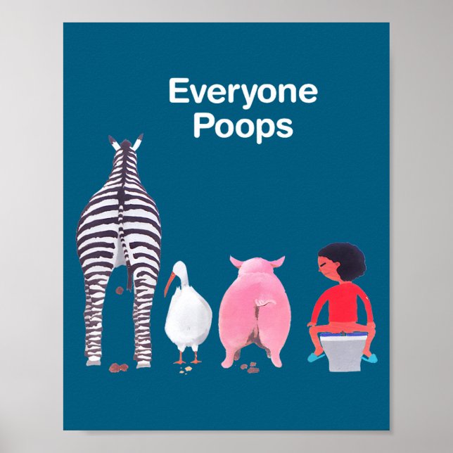 Poster Everyone Ops Funny Zebra G Toilet Humor  (Devant)