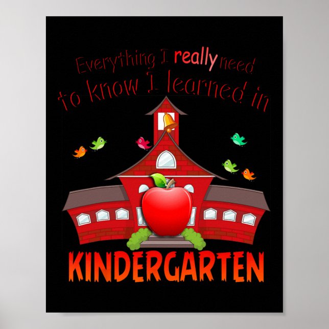 Poster Everything I Really Need Know I Learned In Kinderg (Devant)