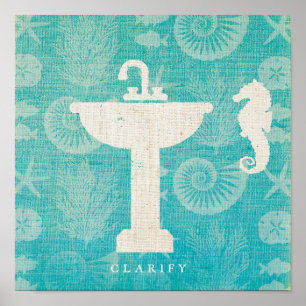 Poster Évier côtier de salle de bains de l'art  