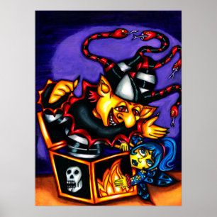 Poster Evil Jack In the Box et fée Goth Imaginaire art