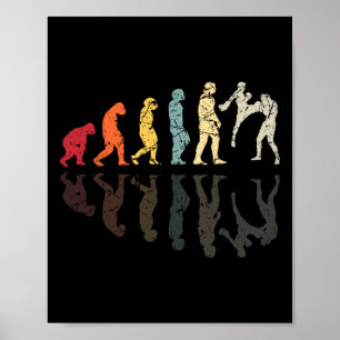 Poster Évolution a utilisé les arts martiaux de kickboxin