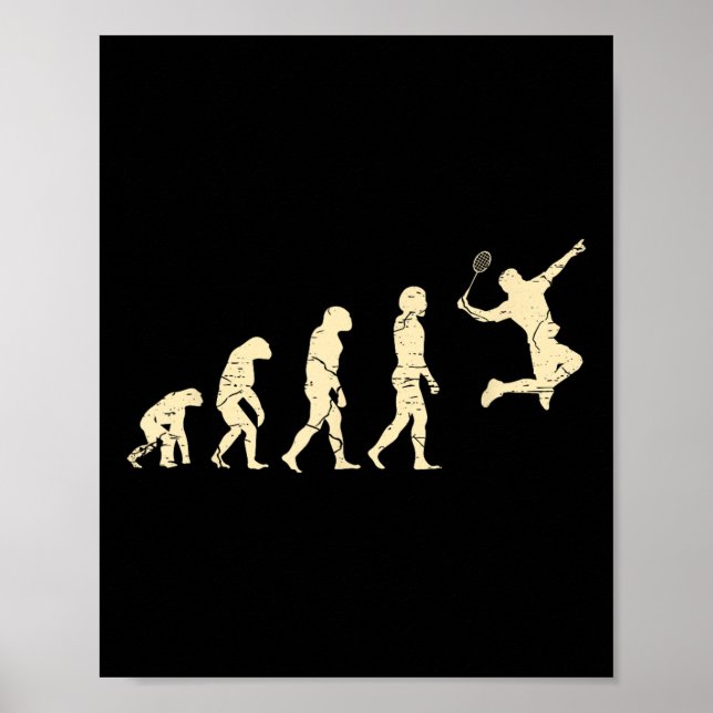 Poster Evolution Badminton Player Shuttle Racket  (Devant)