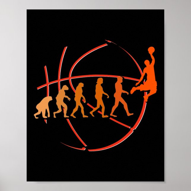Poster Evolution Basketball Player Ball Game Hos (Devant)